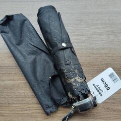 折りたたみ傘黒晴雨兼用レース模様UVケア