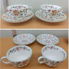 MINTON/ミントン HADDON HALL/ハドンホール カップ＆ソーサー 5客セット 花柄 グリーン ボーンチャイナ C＆S 札幌 西野店の画像