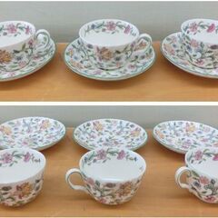 MINTON/ミントン HADDON HALL/ハドンホール カップ＆ソーサー 5客セット 花柄 グリーン ボーンチャイナ C＆S 札幌 西野店の画像