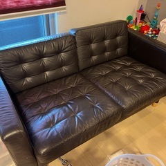 IKEAソファダークブラウン