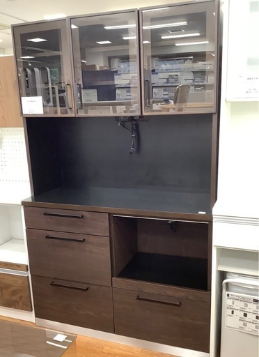 河口家具 食器棚 ダークブラウン