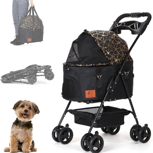 新品！分離式 ペットカート 4輪360°回転 折りたたみ 犬用ベビーカー 猫犬兼 軽量