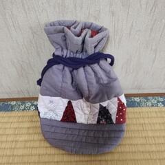 パッチワークの巾着バッグの画像