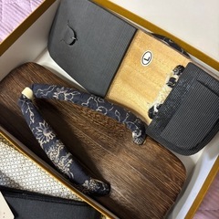 値下げ 夏にどうぞ メンズ浴衣 L 帯、草履セットの画像