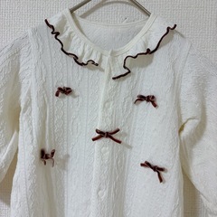 1回着用超美品　赤ちゃん本舗　ベビーロンパース①　かわいい　フリル　リボン 80cmの画像