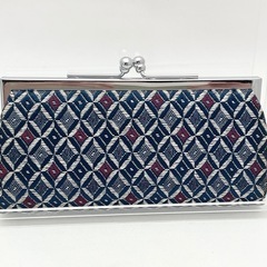 和柄のがま口財布 レトロモダン