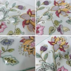MINTON/ミントン HADDON HALL/ハドンホール 27cmプレート 2枚セット 花柄 グリーン ボーンチャイナ ディナー 大皿 札幌 西野店の画像