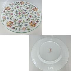 MINTON/ミントン HADDON HALL/ハドンホール 27cmプレート 2枚セット 花柄 グリーン ボーンチャイナ ディナー 大皿 札幌 西野店の画像