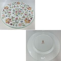 MINTON/ミントン HADDON HALL/ハドンホール 27cmプレート 2枚セット 花柄 グリーン ボーンチャイナ ディナー 大皿 札幌 西野店の画像