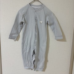 綿100% ベビーロンパース④　肌着 かわいい翼デザイン　グレー...