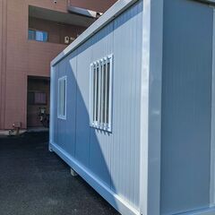 ペアガラス付き 面倒な申請一切不要です 新品組立式プレハブハウス ユニットハウス コンテナハウス 三協 ナガワ 全国OK 色変え無料の画像