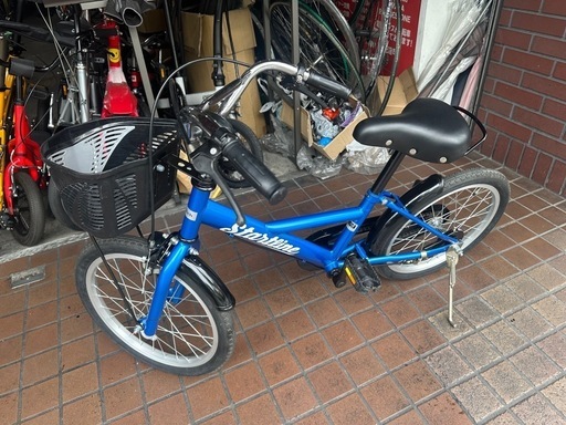 ★美品★18インチ　カゴ付き子供用自転車　ブルー