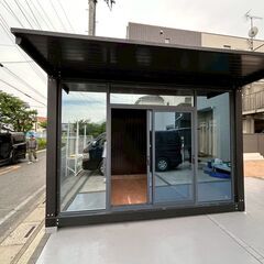 ガラス付きプレハブハウス 新品保証込み 全国OK コンテナハウス...