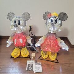 希少 Disney LED BIG ミニー ミッキー2体 3Dモ...