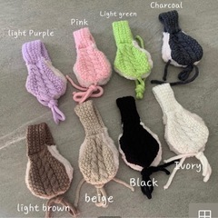 ケーブルニット耳当て
