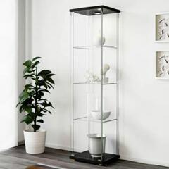 ＩＫＥＡ　イケア ＤＥＴＯＬＦ　デトルフ　ガラス扉キャビネット　ブラクブラウン　の画像