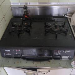ガステーブル ガス台 魚焼きグリル付 二口コンロ