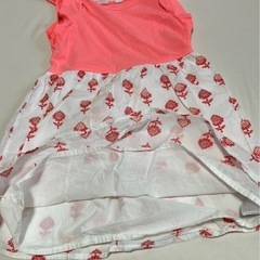 GAP kids 120cm 夏用ワンピース　蛍光オレンジ　ノースリーブ　女の子の画像