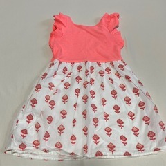 GAP kids 120cm 夏用ワンピース　蛍光オレンジ　ノースリーブ　女の子の画像
