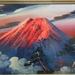 0611-050 絵画「赤富士」　　　　約93×42㌢の画像