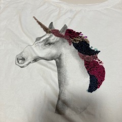 GAP 120cm Tシャツ　キュロットパンツセット　ユニコーン　花柄　ビーズ の画像