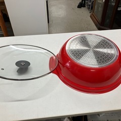 ☆値下げ☆A2506-265 パール金属 IH対応ガラス蓋付卓上鍋28cm 中古の画像