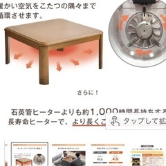 ハロゲンモーターファン速暖こたつの画像