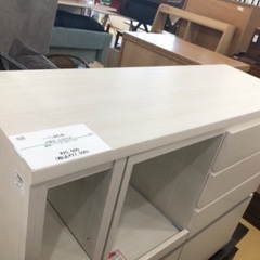 【軽トラック貸出サービス有】キッチンカウンター　伸縮式　引き出し付き　棚板１つ欠品　ホワイト　の画像