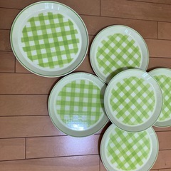 皿　　　レトロ　チェック　かわいい　エモい