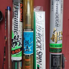 中古品・昭和の釣り道具など・投げ竿・フナ竿・ルアーロッドなどの画像