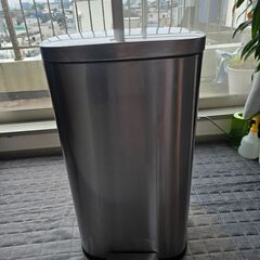 ゴミ箱 30L(30リットル) ソフトクローズ 静音 ふた付き ペダル付き スチール製 サテンニッケルの画像