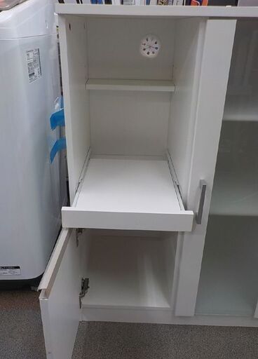 ミドルレンジボード ホワイト 幅60×高89㎝ キッチンボード 食器棚 レンジ台 キッチンカウンター 白　西岡店