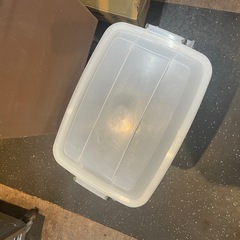 【引き取り限定】中古品　厨房ペール　キャスター付き　半透明　の画像
