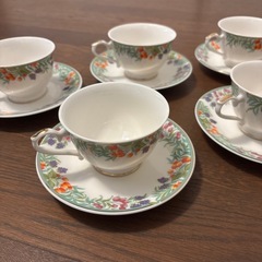 【5脚】PATRIARCA ティーカップ・ソーサー 花柄の画像