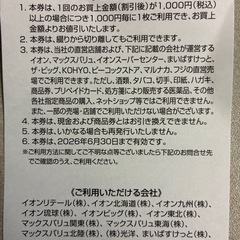 イオン株主優待　100円券の画像