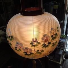 岐阜県光彩 岐阜提灯 大内行燈 盆提灯 絹絵 天然木民芸塗 お盆 法事 札幌市東区 新道東店の画像