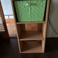 カラーボックス　3段　収納ケース付き