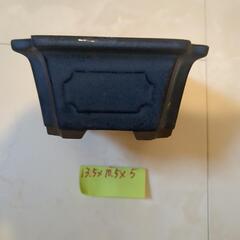 4号鉢　盆栽鉢　青　陶器の画像