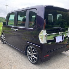 タントカスタム 26年 ターボ 車検9年6月 新品車高調 新品タイヤ 両側電動 ナビ Bカメラ BT 地デジ スマアシの画像