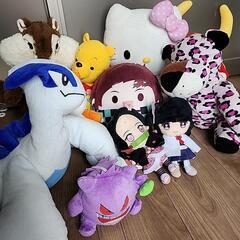 ポケモンや鬼滅の刃キティちゃんなどのぬいぐるみ