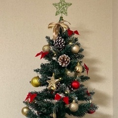 装飾と照明が充実したクリスマスツリー! 210cmの画像