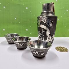錫製酒器　ちろり　お猪口　セット