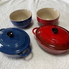 ル・クルーゼ　陶器　ミニ・オーバルココットとボール
