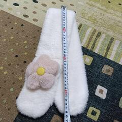 【冬物セール】　マフラー　ホワイトキッズ　ふわふわ　肌触り 女の子の画像