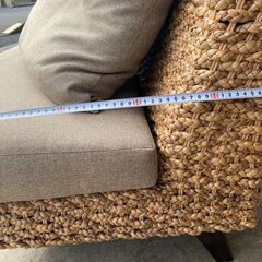 ２人掛け　ラタン調ソファー　引取り限定　埼玉の画像