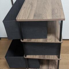 3段チェスト(ミドルブラウン/ブラック)の画像