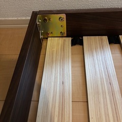 【セミダブルベッドフレーム／北欧風・ウォルナットカラー】の画像
