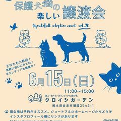 ❣️６月１５日（日）はジョートフルの楽しい譲渡会 第70回…