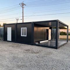 [新品・全国対応]3連結プレハブハウス 外部エントランス仕様 屋外対応型 コンテナハウス ユニットハウス の画像