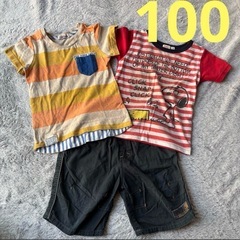 キッズ服 100cm Tシャツ2枚とショートパンツセット　まとめ売り